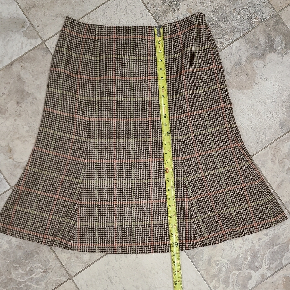 Talbots A-Line Skirt - Brown and Pink Plaid - Picture 2 of 7
